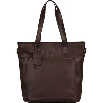 BURKELY Dámská kožená taška na notebook Burkely Fabio tm. hnědá