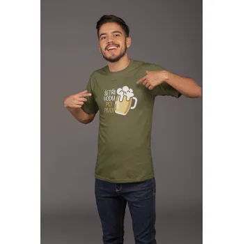 Pánské tričko Pánské tričko Šetři vodu. Pij pivo! Barva: Khaki, Velikost: 4XL
