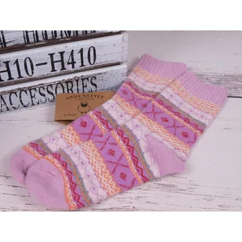 Dámské ponožky ANDENSTYLE Termo ponožky DE 37901 teplé s vlnou růžovofialkové velikosti ponožek: 23-25 (EUR vel. 35-38)