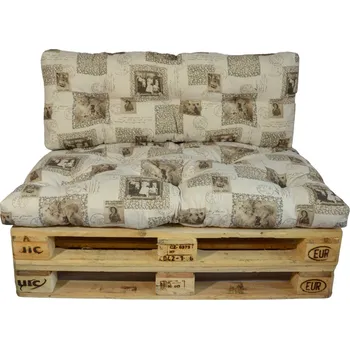 Podsedák Polstr na paletový nábytek s opěrkou - známky