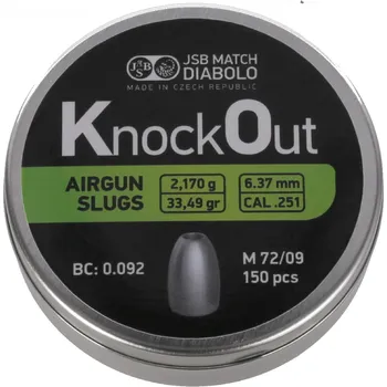 Diabolka JSB KO Slugs Diabolo 6,37 mm 150 ks