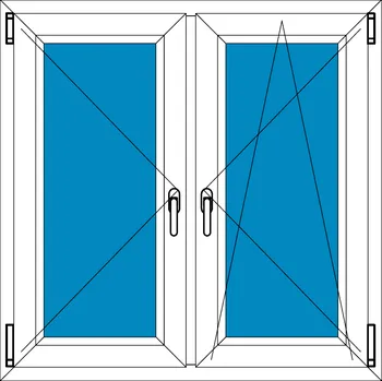 Okno Plastové okno 180x120 Dvoukřídlé se středovým sloupkem Ekosun 7 Swisspacer Ultimate BARVA PROFILU: Bílá - Dekor