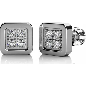 Náušnice Couple, Náušnice Cuba z bílého zlata a zirkonů, 585-68-3-0465.1B00.0.00.001.04