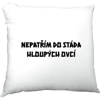 Dekorativní polštářek Polštář saténový s potiskem Nepatřím do stáda