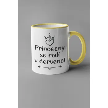 Hrnek Princezny se rodí v červenci Barva: Žlutá