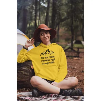 Dámská mikina Dámská mikina Do hor chodím Barva: Žlutá, Velikost: L