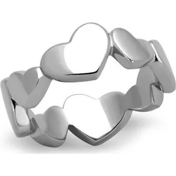 Prsten Šperky4U Ocelový prsten se srdíčky - velikost 57 - AL-0057-57