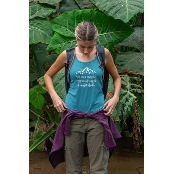 Dámské tílko Do hor chodím Barva: Tyrkysová, Velikost: L