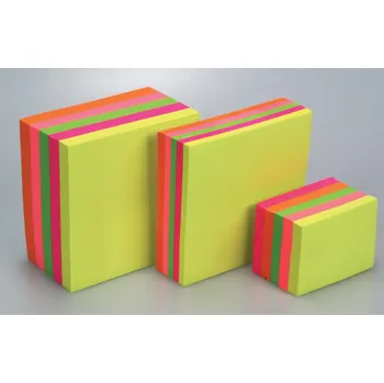 Samolepící bloček Samolepicí bločky Concorde kostky neonové - 76 mm x 76 mm / 400 lístků