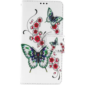 Pouzdro na mobilní telefon Pouzdro Samsung A22 knížkové Motýlci s květinou (kryt neboli obal na Samsung A22)