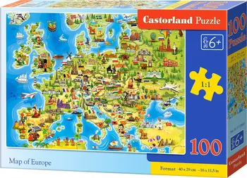 Puzzle Castorland Mapa Evropy 100 dílků