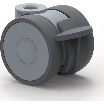 Pojezdové kolečko TENTE KOLEČKA Kolečko designové 50mm, s brzdou, otvor pro čep, 5925UAI050L51-10 RAL7001