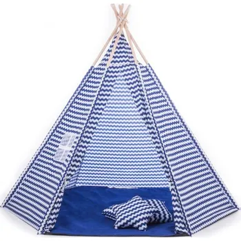 Dětský stan G21 Teepee Zig Zag 180 x 160 x 170 cm modré/bílé