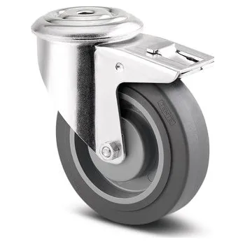 Pojezdové kolečko TENTE KOLEČKA Kolečko pro transportní zařízení 125mm, s brzdou, otvor pro čep, 3477PJP125P30-13 šedá supratech