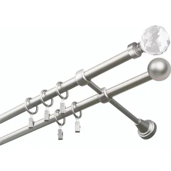 Garnýž Garnýž kovová 120 cm dvouřadá - dvojitá 19 Koule crystal satina