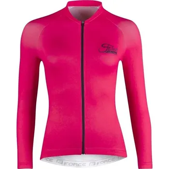 cyklistický dres Force dres CHARM LADY dlouhý rukáv (růžová)