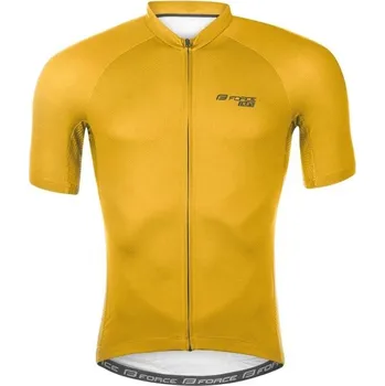 cyklistický dres Force dres PURE krátký rukáv (žlutá)