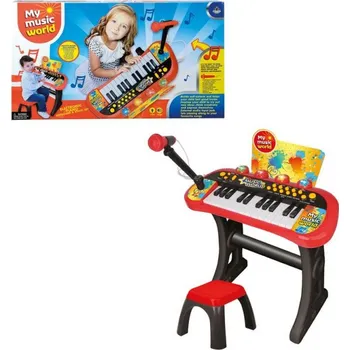 Hudební nástroj pro děti MaDe Elektrické pianko s mikrofonem a židličkou