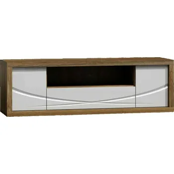 Televizní stolek Eoshop Televizní stolek SAPIR S-5 bílý lesk/dub Stirling