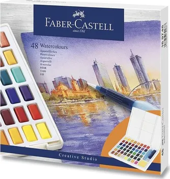 Vodová barva Faber-Castell Vodové barvy s paletkou 48 ks