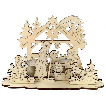 Betlém Amadea Dřevěný betlém bez figurek 13 cm