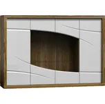 Eoshop Komoda s vitrínou SAPIR S-11 bílý lesk/dub Stirling