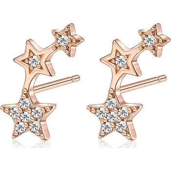 Náušnice Olivie Stříbrné podélné náušnice HVĚZDIČKY ROSE 5513 Ag 925; ≤0,8 g.