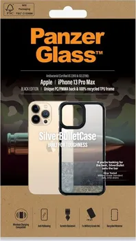 Pouzdro na mobilní telefon PanzerGlass Silver Bullet Case pro Apple iPhone 13 Pro Max čiré/černé