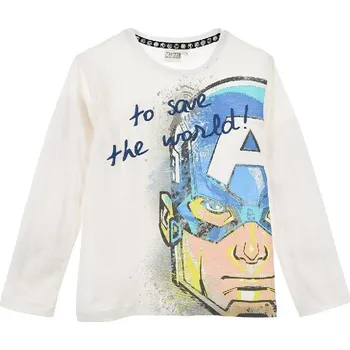 Chlapecké tričko Smetanové tričko s dlouhým rukávem Captain America Velikost: 140