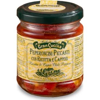 Omáčka Červené pikantní chilli papričky s ricottou a kapary 180g Gran Cucina