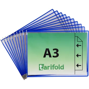 Závěsný rámeček s kapsou Tarifold, A3, otevřený bokem vertikální, modrý, 10 ks