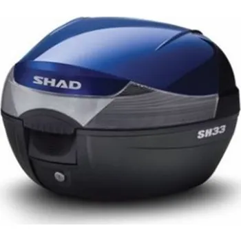 Zavazadlo na motocykl Vrchní kufr s barevným krytem SHAD SH33 modrá