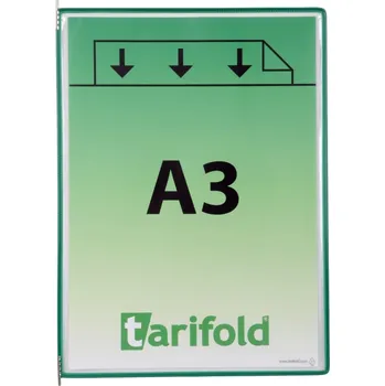 Kancelářský nábytek Závěsný rámeček s kapsou Tarifold, A3, otevřený shora, zelený, 10 ks