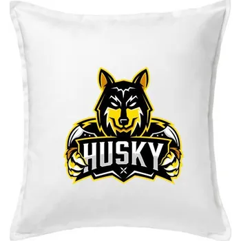 Polštář Husky - maskot - Polštář 50x50 - 50x50 - Pouze potah ( Bílá )