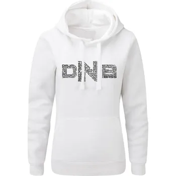 Dámská mikina Dámská mikina s kapucí D'n'B Words 2 Velikost: L, Barva: Bílá