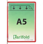 Závěsný rámeček s kapsou Tarifold, A5, otevřený shora, červený, 10 ks