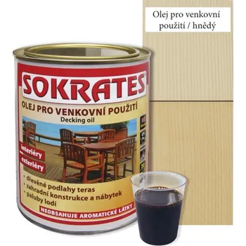 Lak na dřevo SOKRATES OLEJ PRO VENKOVNÍ POUŽITÍ PŘÍRODNÍ HNĚDÁ 2 L - DECKING OIL