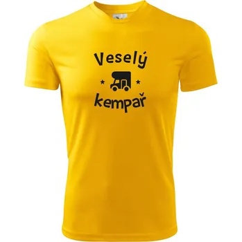 Chlapecké tričko Veselý kempař - Dětské triko sportovní (dresovina) - 146 cm/10 let ( Žlutá )