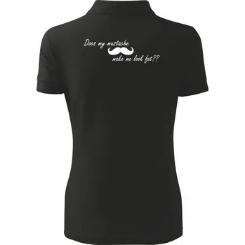 Mustache-does my mustache make me look fat? - Polokošile dámská Pique Polo - XS ( Černá )