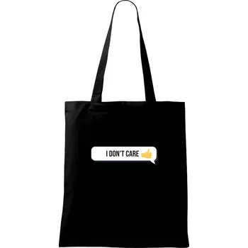 Emoji - i dont care - Taška bavlněná - 42 x 38 cm ( Černá )