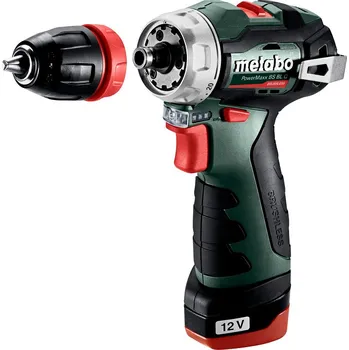 Vrtačka Metabo Powermaxx BS BL Q 2x 2 Ah + nabíječka, háček na opasek, kufr