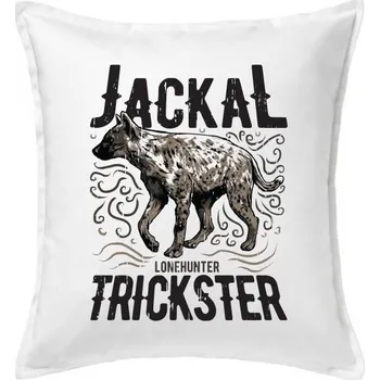 Polštář Hyena jackal trickster - Polštář 50x50 - 50x50 - Včetně výplně ( Bílá )