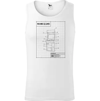 Nákres herní automat zepředu - Tílko pánské Core - S ( Bílá )