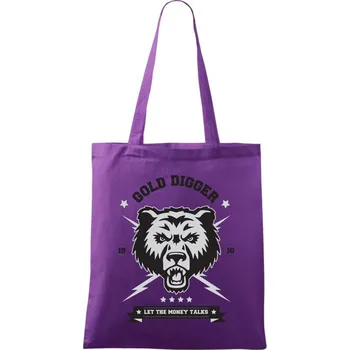Bear gold - Taška bavlněná - 42 x 38 cm ( Fialová )