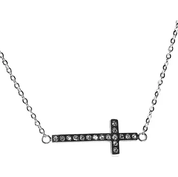 Náhrdelník Dámský řetízek křížek se zirkony z chirurgické oceli S259080