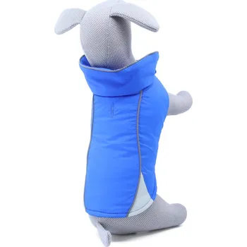Obleček pro psa Vsepropejska Kit reflexní zimní bunda pro psa s límcem Barva: Modrá, Délka zad (cm): 40, Obvod hrudníku: 43 - 56 cm