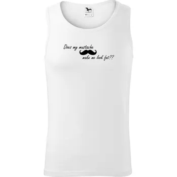 Pánská móda Mustache-does my mustache make me look fat? - Tílko pánské Core - L ( Bílá )