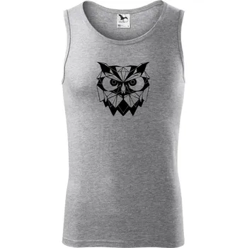 Geometrie - sova zlá - Tílko pánské Core - L ( Tmavě šedý melír )