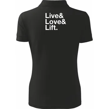 Live, love, lift - Polokošile dámská Pique Polo - 2XL ( Černá )