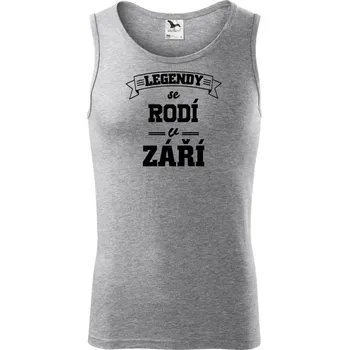 Legendy se rodí v září - Tílko pánské Core - 2XL ( Tmavě šedý melír )